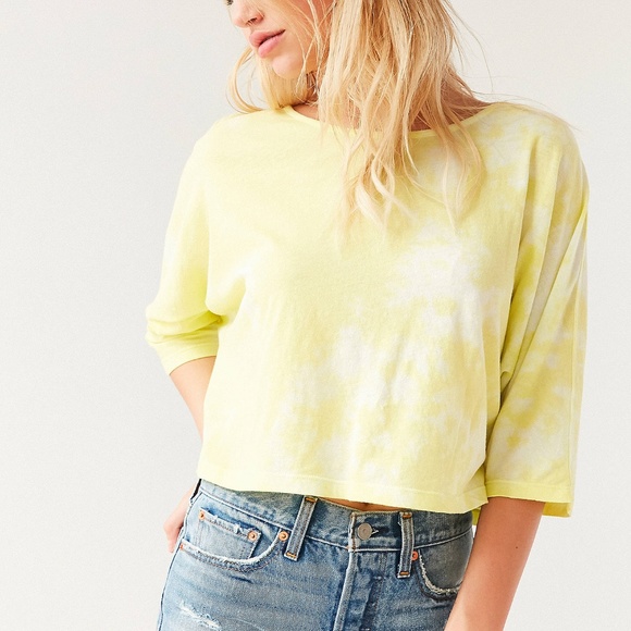 Urban Outfitters Yellow Orange Tie Dye Dolman Top - Picture 2 of 5